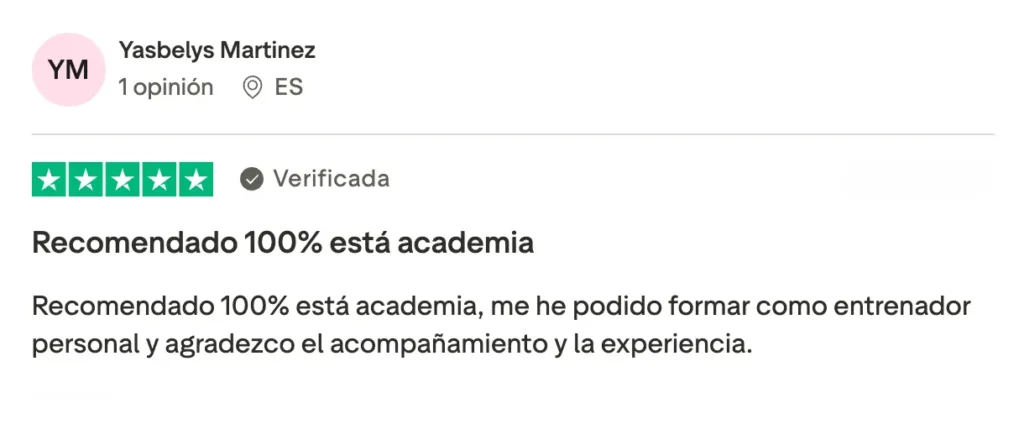 “Recomendado 100% esta academia, me he podido formar a mi ritmo y con profesores que explican de maravilla.”