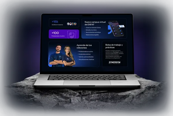 Portátil con banner campus